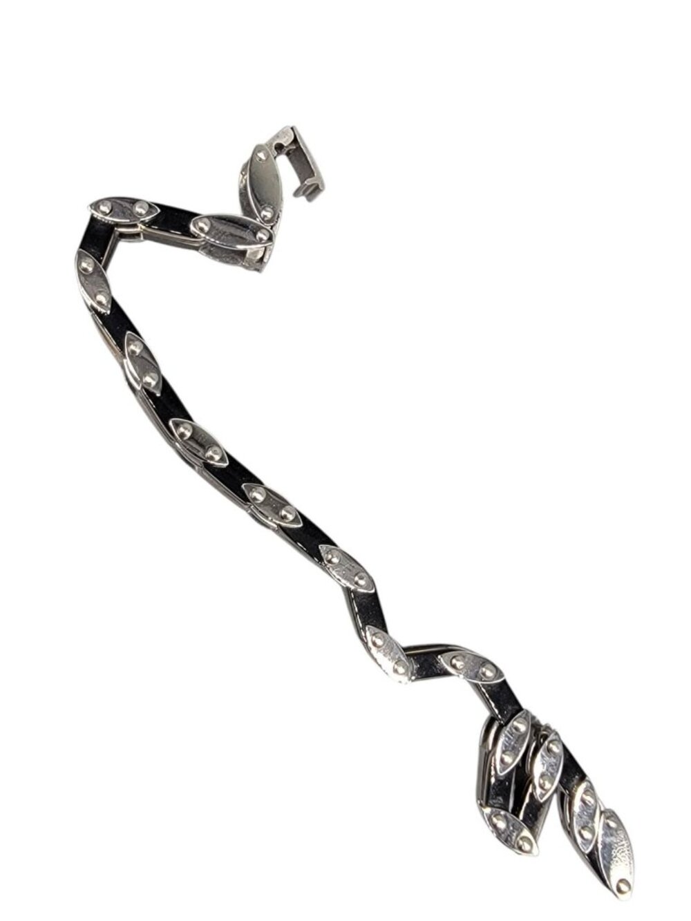 Inox Mens Reversible Stainless Steel Bracelet Gold or Silver & Black Size 7.5" - Picture 13 of 13